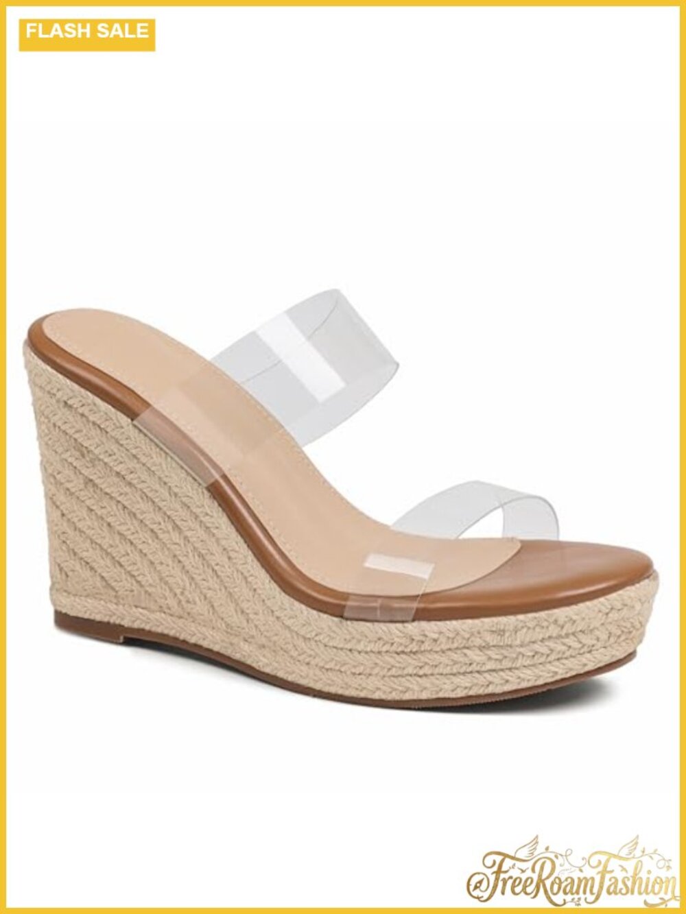 mikarka Women's Slip-On Wedge Sandals Platform Espadrilles 4-Inch Heel